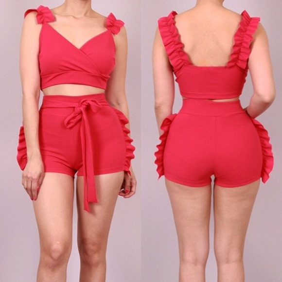 Jaime Ruffle Two Piece Short Set - Picture 4 of 6